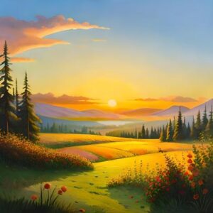 Un amanecer en la naturaleza ai